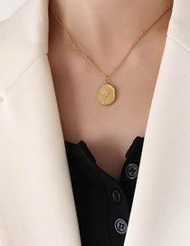 Fashion Gold Oval Rose Necklace