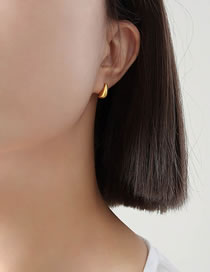 Fashion Gold Titanium Steel Small Water Drop Stud Earrings