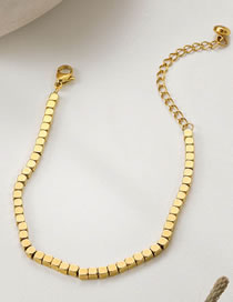 Fashion Gold Titanium Square Beaded Necklace