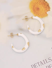 Fashion 5#white Titanium Drop Oil Geometric Earrings