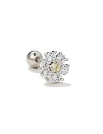 Fashion 16# Copper Diamond Flower Piercing Stud Earrings