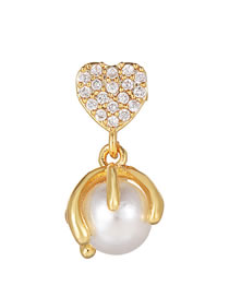 Fashion 15# Brass Diamond Geometric Piercing Stud Earrings