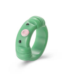 Fashion Green Resin Geometric Cartoon Ring