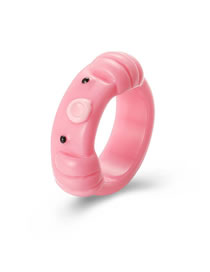 Fashion Pink Resin Geometric Cartoon Ring