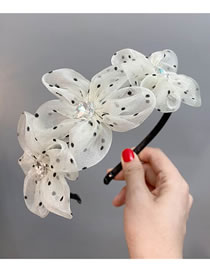 Fashion Beige Flower Chiffon And Diamond Imitation Flower Headband