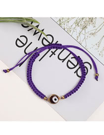 Fashion Purple Resin Cord Braided Eye Bracelet