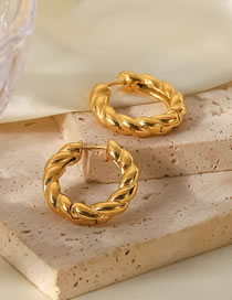 Fashion Gold Titanium Twist Hoop Earrings