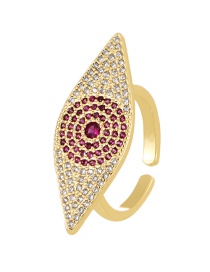 Fashion Red Bronze Zircon Eye Ring