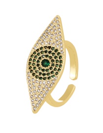 Fashion Dark Green Bronze Zircon Eye Ring
