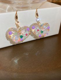 Fashion Ear Hook-transparent Crystal Pearl Flower Heart Stud Earrings  Acrylic