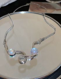 Fashion Silver Solid Copper Geometric Moonlight Necklace  Copper
