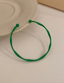 Fashion Bracelet - Green Alloy Geometric Open Bracelet  Alloy