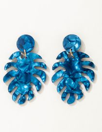 Fashion Blue Acrylic Cartoon Leaf Stud Earrings