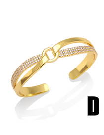 Fashion D Bronze Zirconium Geometric Open Bracelet