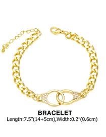 Fashion Bracelet Brass Diamond Handcuffs Chain Bracelet