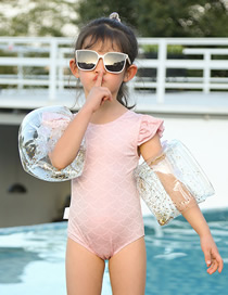 Fashion Transparent Gold Sequin Inflatable Buoyancy Armbands  Ordinary Pvc