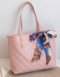 Fashion Pink Diamond Embroidered Large Capacity Silk Scarf Shoulder Bag
