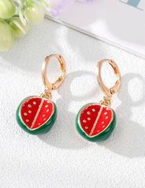 Fashion Watermelon Ear Buckle Resin Cartoon Watermelon Earrings