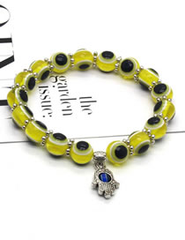 Fashion Yellow Resin Geometric Eye Beaded Palm Bracelet