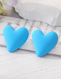 Fashion Sky Blue Resin Geometric Heart Stud Earrings