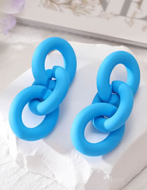 Fashion Blue Resin Geometric Chain Stud Earrings