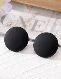 Fashion Black Resin Geometric Round Stud Earrings