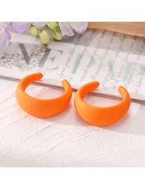 Fashion Orange Resin Geometric Crescent Earrings