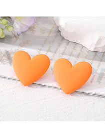 Fashion Orange Resin Heart Stud Earrings