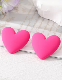 Fashion Pink Resin Heart Stud Earrings