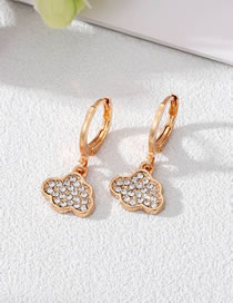 Fashion Gold Cloud Ear Buckles Alloy Diamond Cloud Earrings