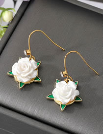 Fashion Camellia Earrings Alloy Geometric Camellia Earrings