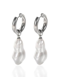 Fashion Platinum 4 Solid Copper Geometric Pearl Earrings