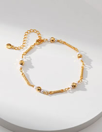Fashion Gold Copper Gold Plated Geometric Ball Chain Bracelet