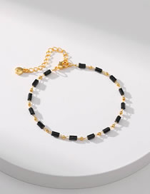 Fashion Black Colorful Rice Beaded Bracelet