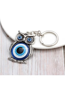 Fashion Silver Alloy Geometric Eye Owl Keychain