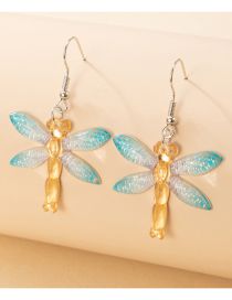 Fashion Gold Acrylic Resin Cartoon Dragonfly Earrings