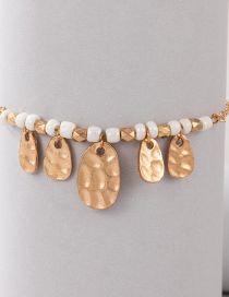 Fashion Gold Alloy Rice Beads Beaded Geometric Anklet