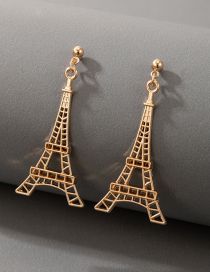 Fashion Gold Alloy Geometric Irregular Tower Stud Earrings