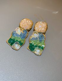 Fashion Gold Irregular Crystal Stud Earrings