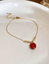 Fashion Bracelet--red Beads Geometric Acacia Bean Bracelet