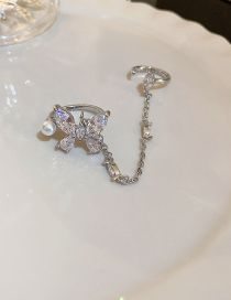 Fashion 5#silver Butterfly Metal Diamond Butterfly Ear Cuff