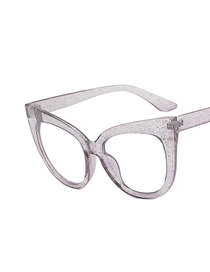 Fashion Silver-grey Flakes Pc Cat Eye Large Frame Flat Mirror