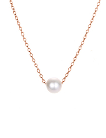 Fashion Rose Gold Stainless Steel Gold Plated Pearl Necklace