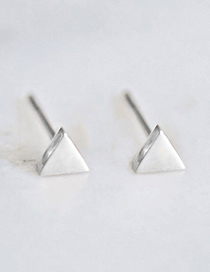 Fashion Triangle - Steel Color Stainless Steel Triangle Stud Earrings