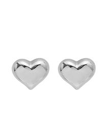 Fashion Steel Color Titanium Steel Geometric Heart Stud Earrings