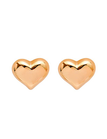 Fashion Rose Gold Titanium Steel Geometric Heart Stud Earrings