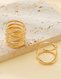 Fashion Gold Metal Line Ring Set