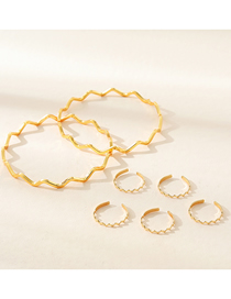 Fashion Wave Alloy Geometric Wave Bracelet Ring Set