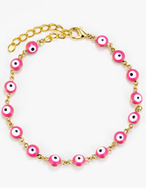 Fashion Pink Alloy Drop Oil Eye Bracelet