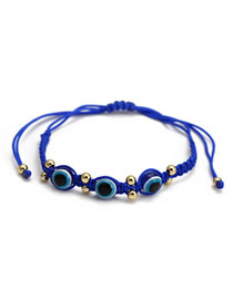 Fashion 14# Resin Geometric Eye String Braided Bracelet